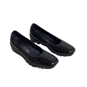 Josef Seibel Bridget Slip-On Shoes – Size 38/7 – Black Crocodile Leather